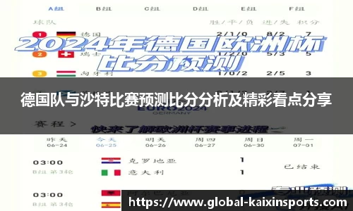 德国队与沙特比赛预测比分分析及精彩看点分享